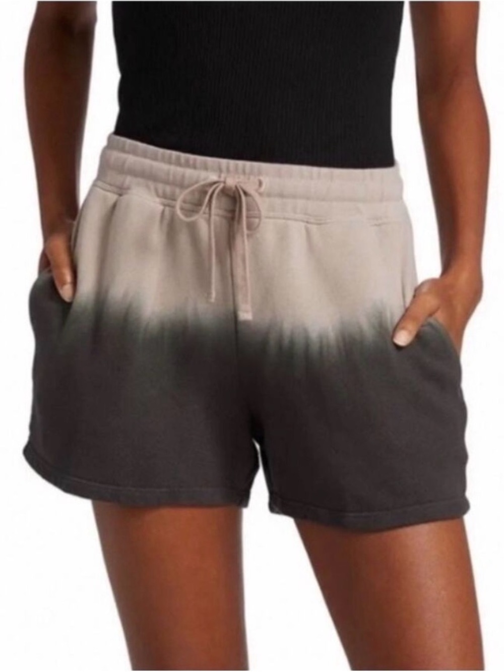 ATM Anthony Thomas Melillo Taupe to Charcoal Ombre Drawstring Shorts